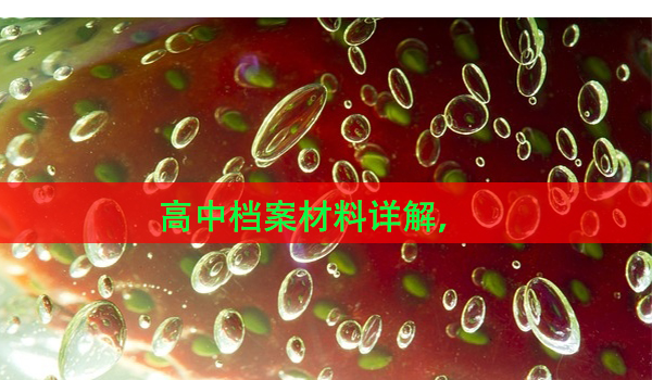 高中档案材料详解， 补办流程全攻略